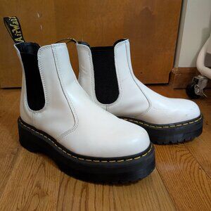 Dr. Doc Martens White Chelsea Boots 2976 Quad